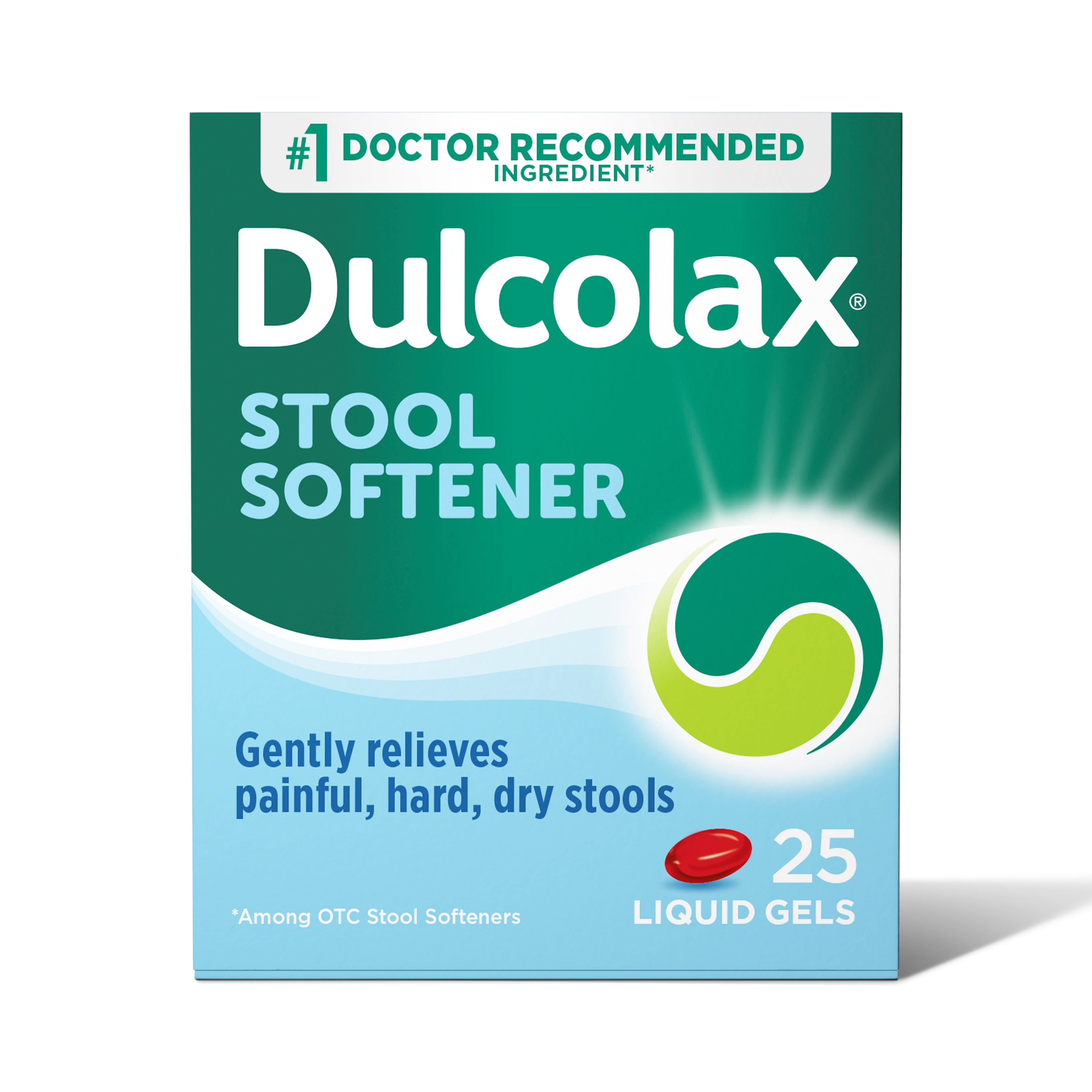 Dulcolax Stool Softener Laxative Liquid Gel Capsules Softens Stool Gentle Constipation Relief Hard Dry Stools Docusate Sodium 100 Mg 25 Count