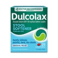 Dulcolax Stool Softener Laxative Liquid Gel Capsules Softens Stool Gentle Constipation Relief Hard Dry Stools Docusate Sodium 100 Mg 25 Count