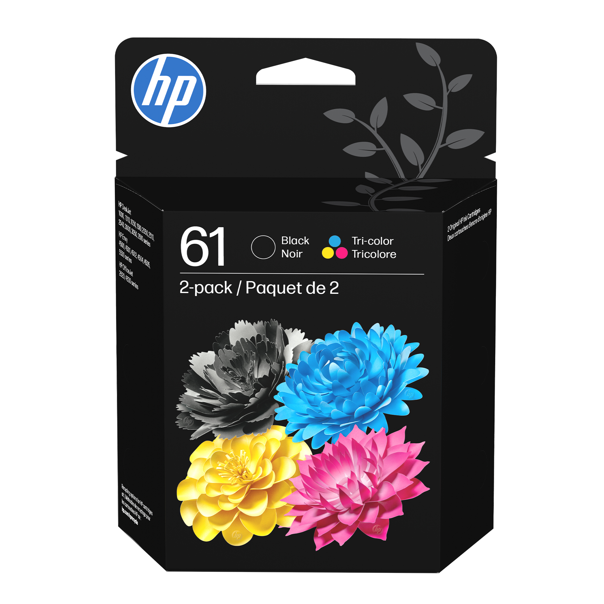HP 61 Black Tri Color Original Ink Cartridges 2 Pack CR259FN